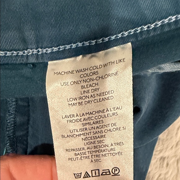 Anthropologie Pilcro The Skipper High Rise Cropped Wide Leg Pants Teal Blue 26P - Picture 10 of 13